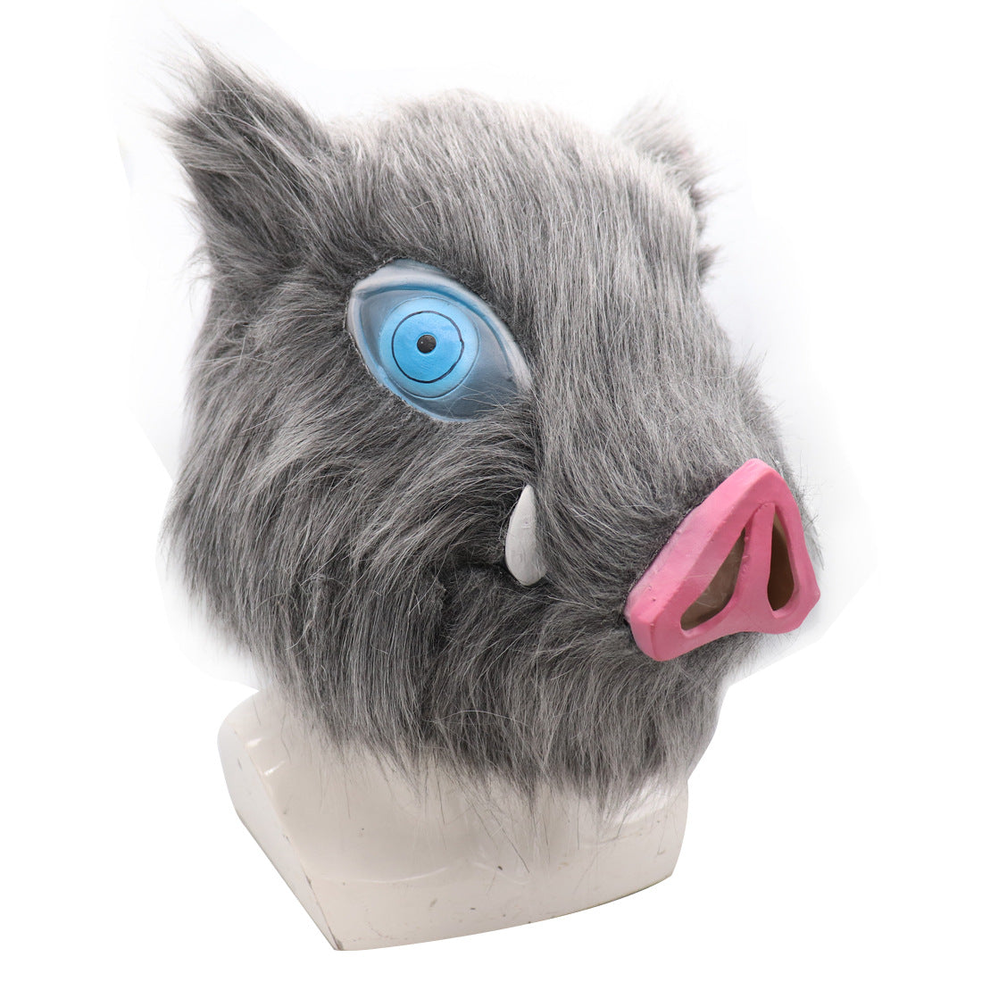 Demon Slayer Pig Head Mask Iyo no Suke Latex Mask for Party Costume Fluffy Pig Head Cover