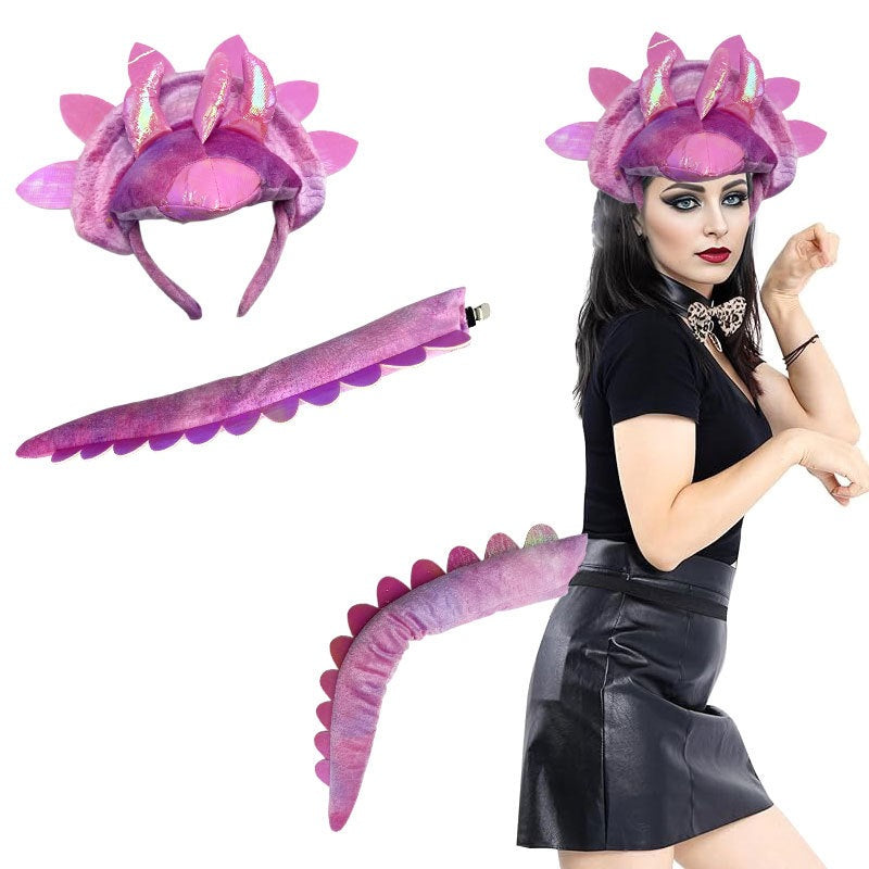 Holiday Children's Hat Hairband, Halloween Headwear, Snowflake Headband for Girls, Cute Dinosaur Christmas Party Accessory