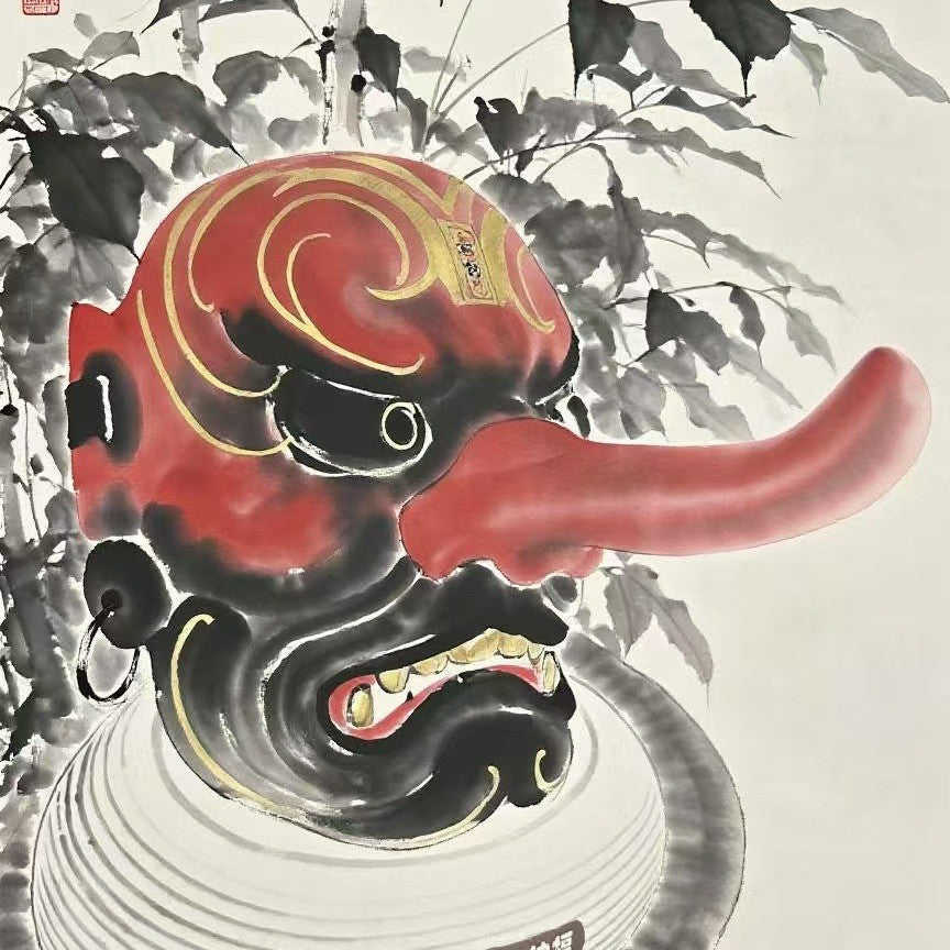 Tengu Demon Mask Resin ABS Ornament Gift Decoration Folk Culture Element