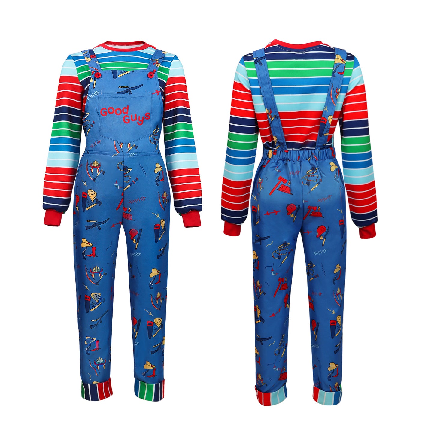 Chucky & Tiffany Cosplay Costume – Child's Play | Chucky Overalls Set or Tiffany Gothic Set | Adults & Kids