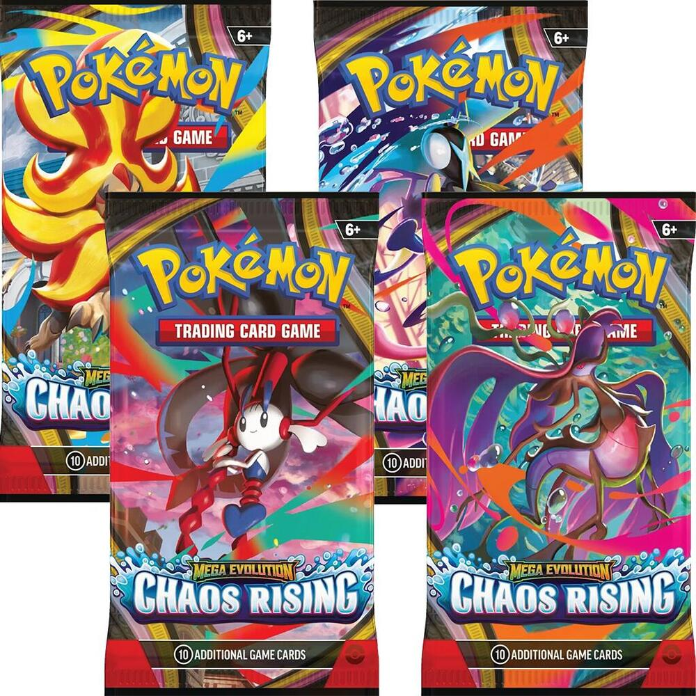 Pokémon TCG Chaos Rising Booster Pack Art Bundle – Set of 4