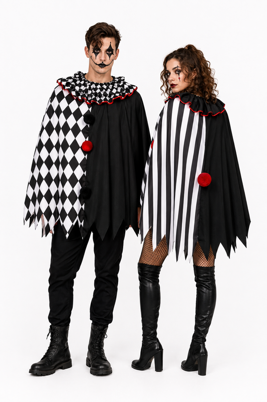 Horror Clown Cape – Halloween Masquerade Cosplay Accessory