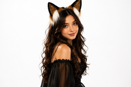 Handmade Plush Cat Ears Festival Party Role Play Cosplay Realistic Fox Animal Ears Headband