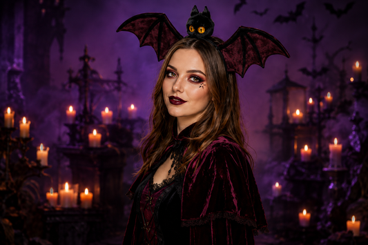 Halloween Bat Wings & Animal Ears Headband – Fleece Cosplay Costume Accessory (2 Colors)