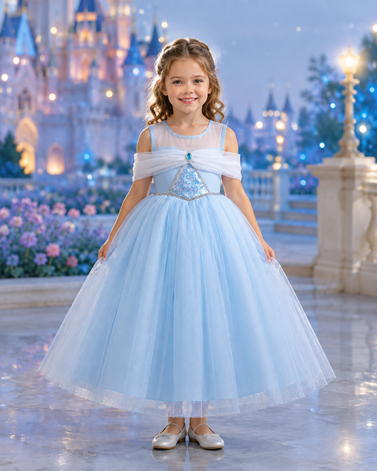 Girls Elsa Princess Dress
