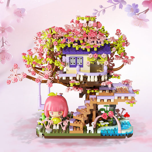 Flower House Assembly Building Blocks Microparticle Toys Christmas Gift