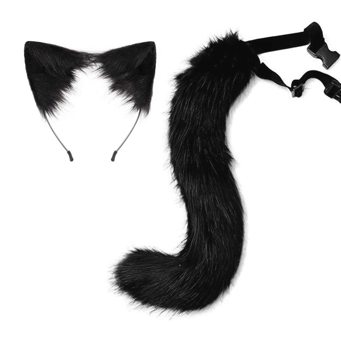 Halloween Cosplay Fake Fox Fur Tail Costume Accessory Animal Tail Cat Ear Headband Hairband Drop Shipping