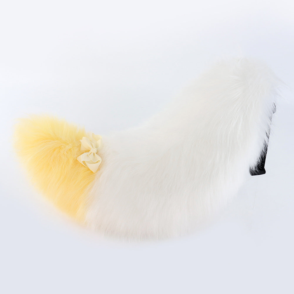 Halloween Craft Animal Tail Fluffy Plush Tail Multi-color Realistic Dog Tail Lolita Fox Convention Accessory