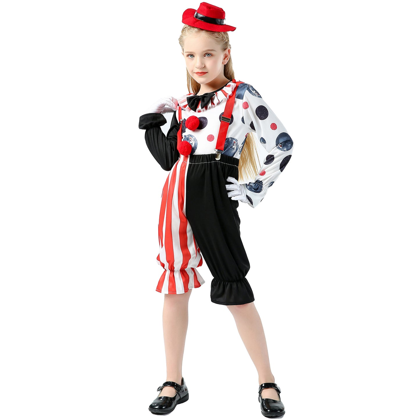 Clown Costume for Girls Festival COS Party Outfit, Children's Performance Wear, Kids Stage Costume, Halloween Clothing