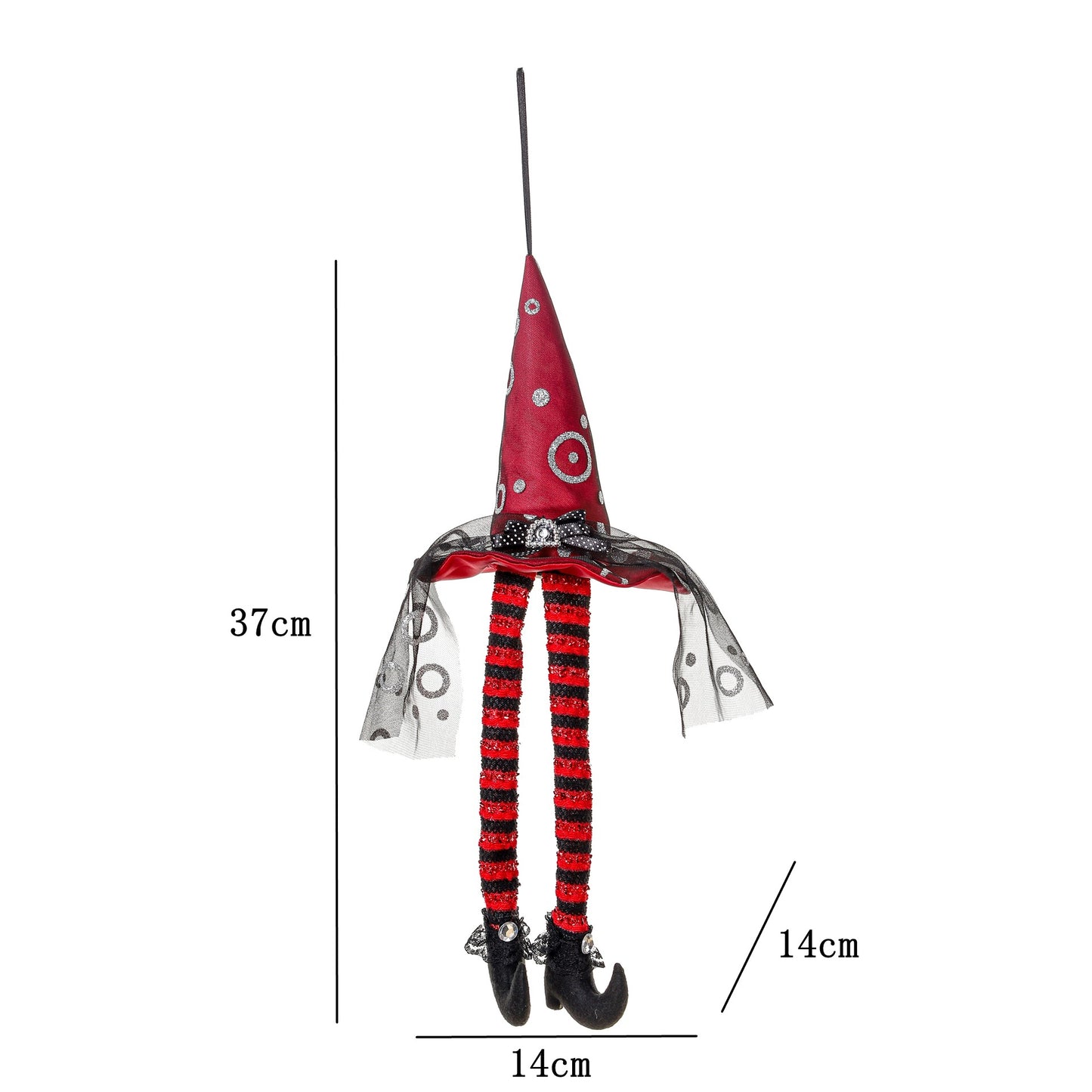 Halloween Witch Hat Window Hanging Decoration Striped Long Legs Party Atmosphere Decor for Bars and Parties