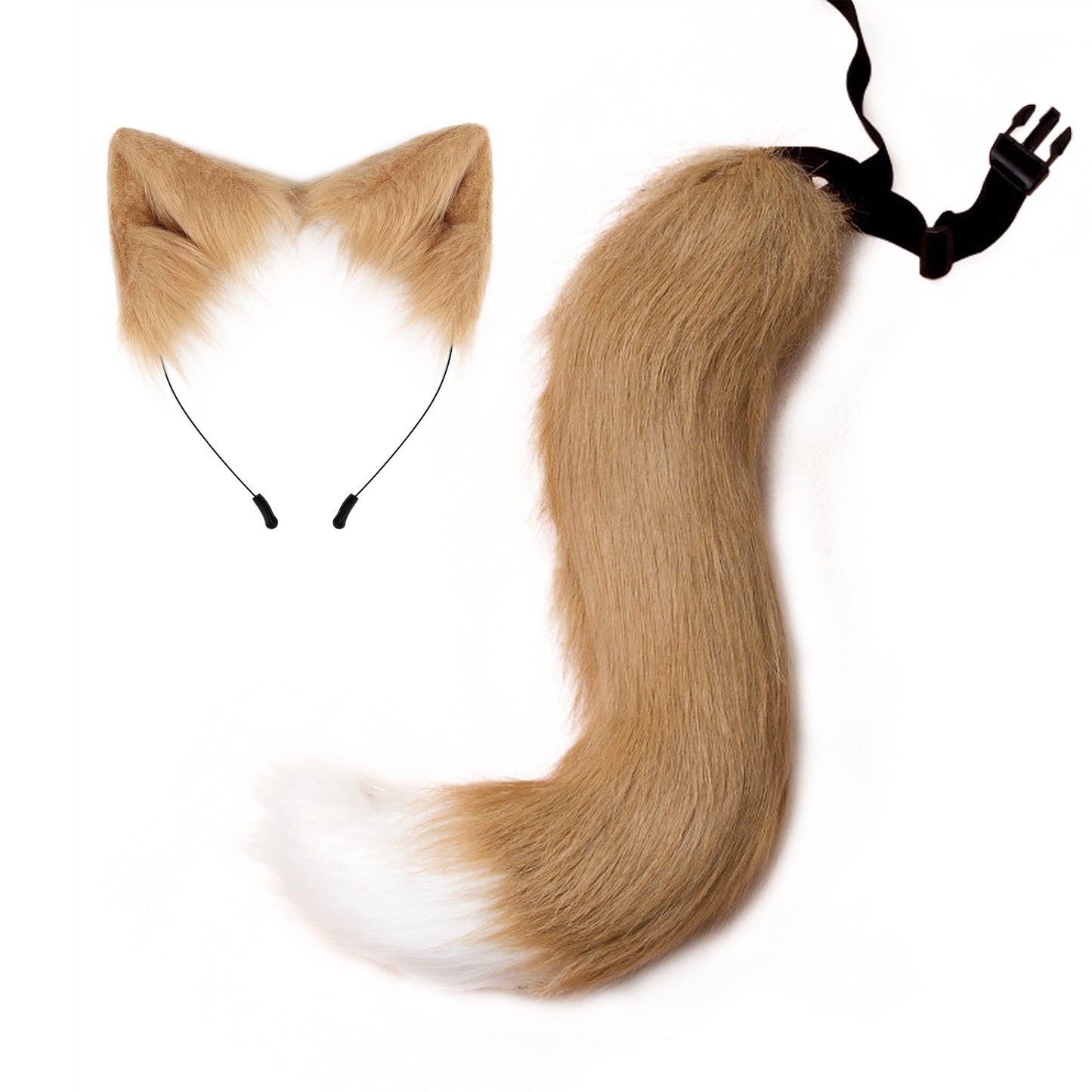 Halloween Cosplay Fake Fox Fur Tail Costume Accessory Animal Tail Cat Ear Headband Hairband Drop Shipping
