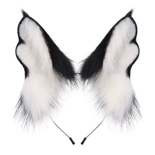 New Adjustable Faux Cat Ear Headband, Plush Animal Ears Hair Accessory for Halloween Cosplay