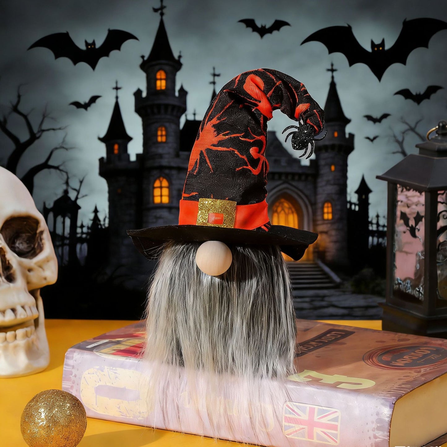 Halloween Decorative Doll Spider Bat Party Decoration Faceless Dwarf Figurine Ornament