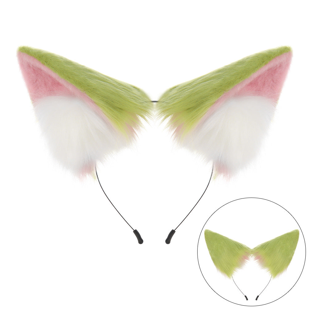 Halloween Plush Cat Girl Ears Realistic Fox Headpiece Cosplay Prop Handmade Animal Ears Hairband Comic Convention Hair Accessory