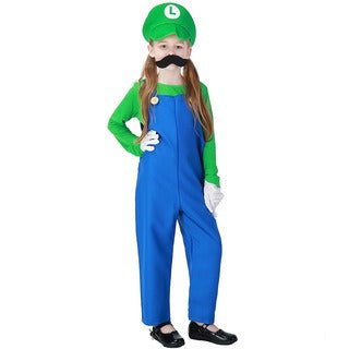 Halloween Mary cosplay game costume group stage performance costume plumber overalls parent-child costume