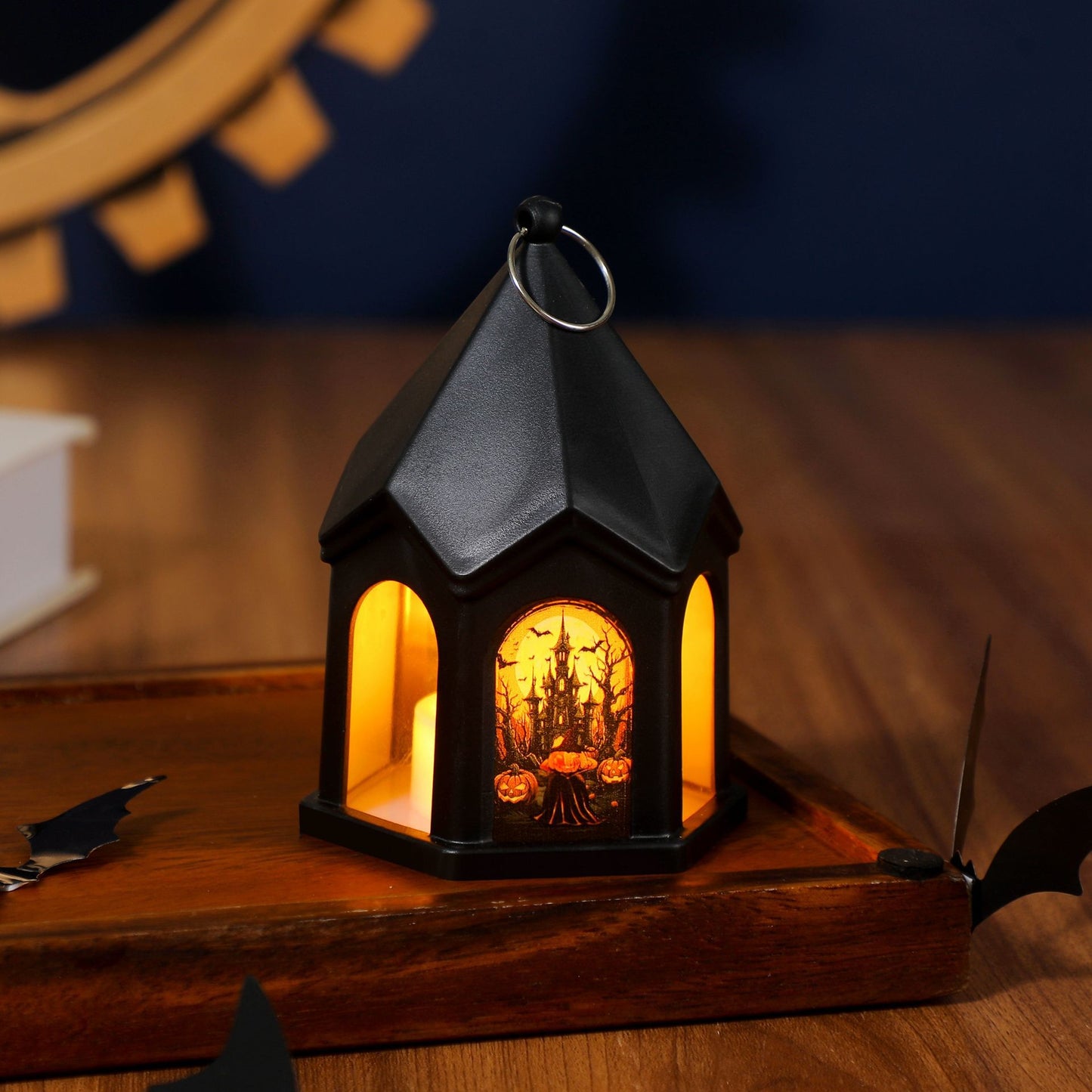 Halloween Castle Style Pumpkin Lantern Kids Carry Bag Halloween Decoration Hanging Ornament Props