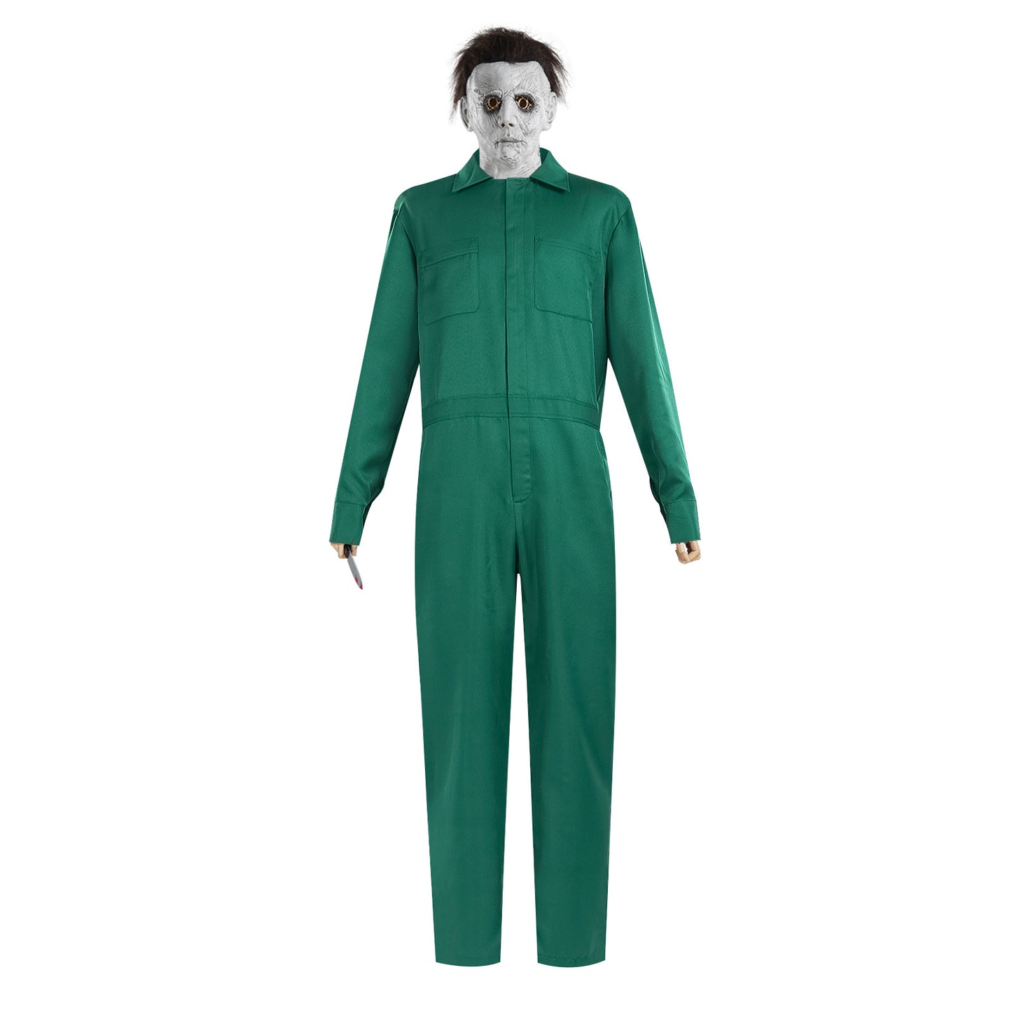 Michael Myers Cosplay Costume – Halloween | Mechanic Coverall Jumpsuit | Jumpsuit Only or Full Set with Mask & Prop Knife | Adults & Kids