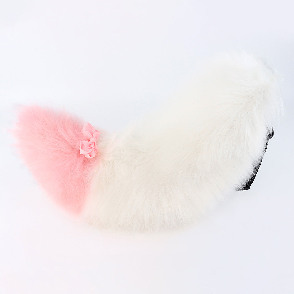 Halloween Craft Animal Tail Fluffy Plush Tail Multi-color Realistic Dog Tail Lolita Fox Convention Accessory