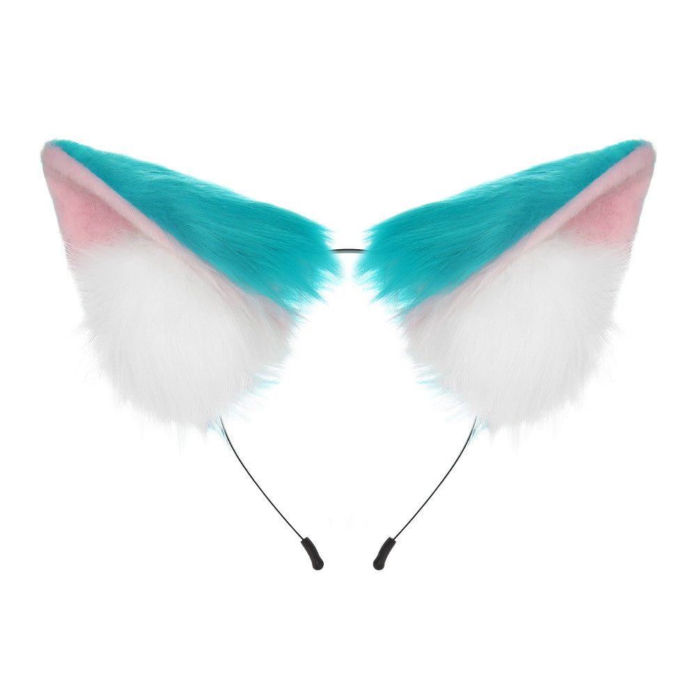 Halloween Plush Cat Girl Ears Realistic Fox Headpiece Cosplay Prop Handmade Animal Ears Hairband Comic Convention Hair Accessory