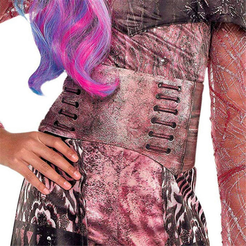 Girls' Audrey Cosplay Jumpsuit – Descendants 3 (Disney) | Pink & Black Printed Costume | Heights 120–160 cm