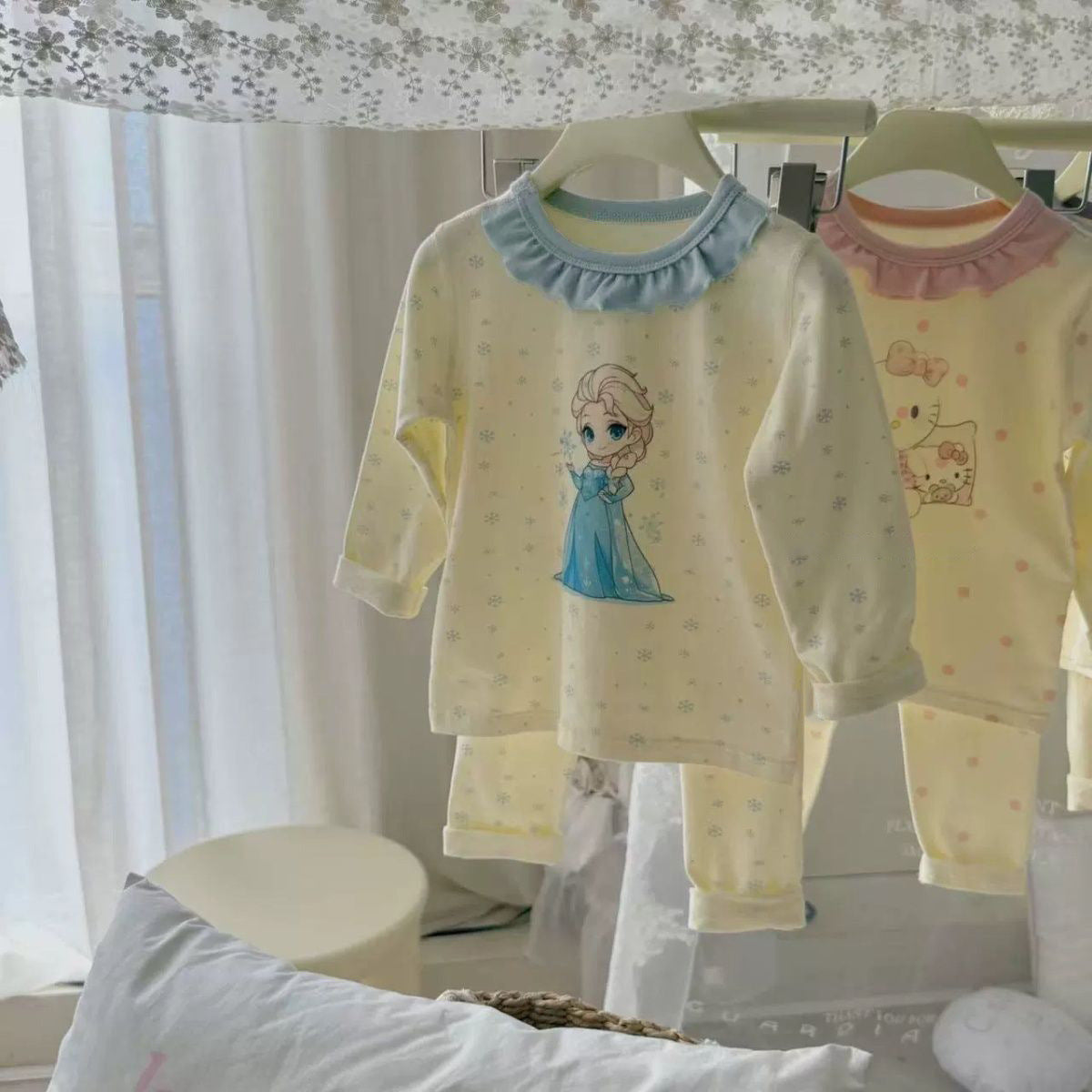 Cute Princess Children's Homewear Set Long Sleeve Long Pants Two-Piece Kids Pajamas for Girls