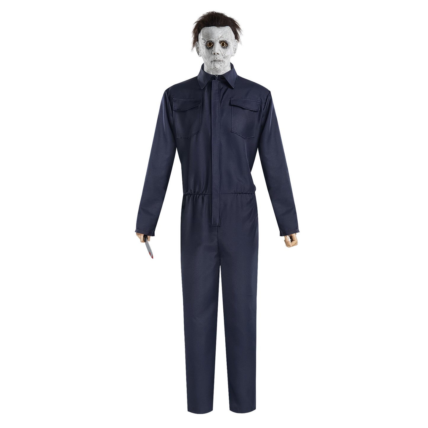 Michael Myers Cosplay Costume – Halloween | Mechanic Coverall Jumpsuit | Jumpsuit Only or Full Set with Mask & Prop Knife | Adults & Kids
