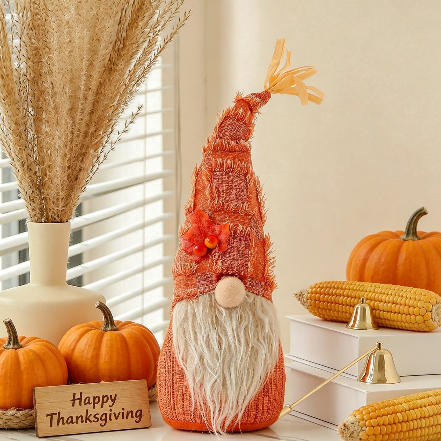 Harvest Festival Sunflower Maple Leaf Rudolph Thanksgiving Faceless Doll Desktop Display Figurine