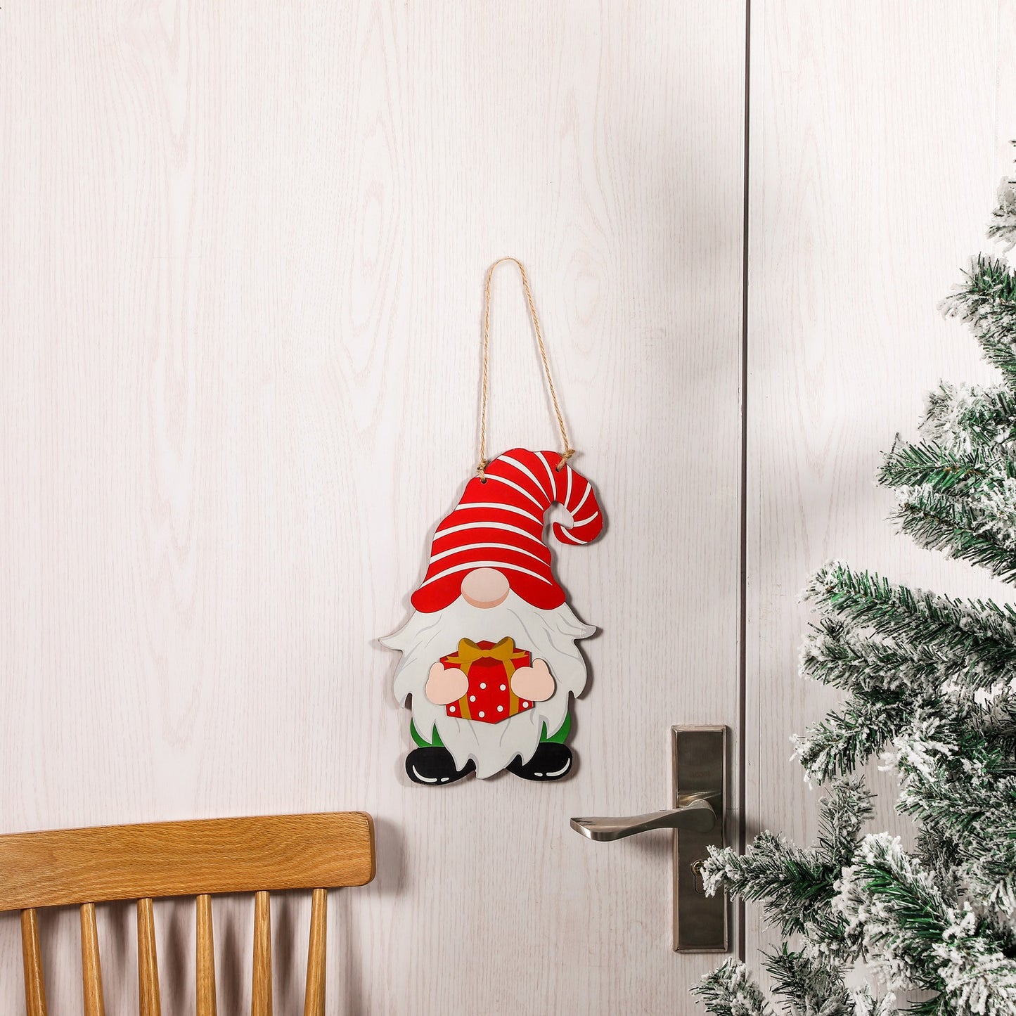 Festive Wooden Hanging Ornament for Independence Day, Halloween, Harvest Festival - Creative Faceless Doll Christmas Decoration
