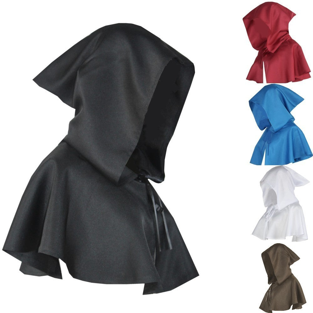 Medieval Hooded Capelet – Dramatic Cowl Hood with Shoulder Cape | 6 Colors | One Size | Halloween, Cosplay & LARP