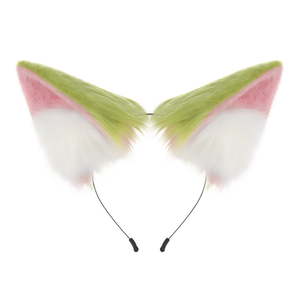 Halloween Plush Cat Girl Ears Realistic Fox Headpiece Cosplay Prop Handmade Animal Ears Hairband Comic Convention Hair Accessory