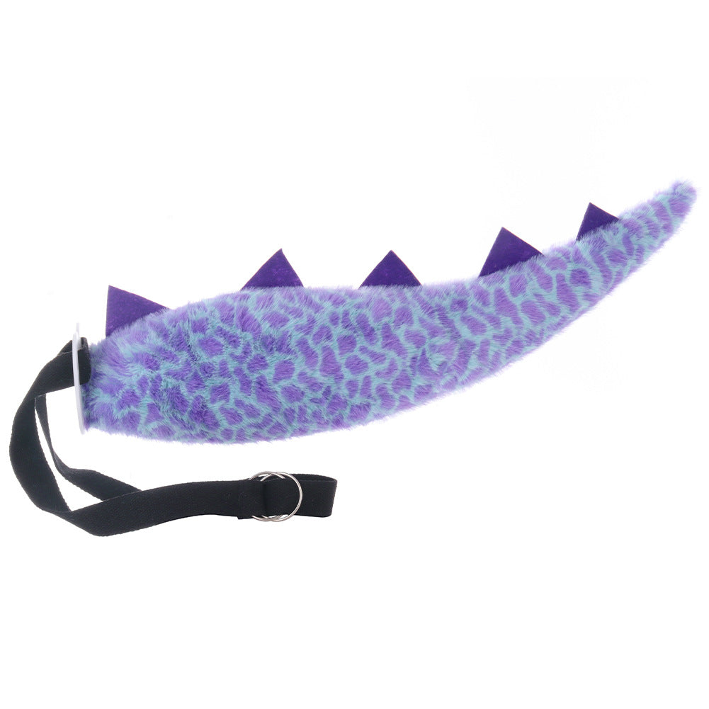 Halloween Green Dinosaur Tail Cosplay Monster Sulley Tail Adjustable Children's Performance Stage Prop