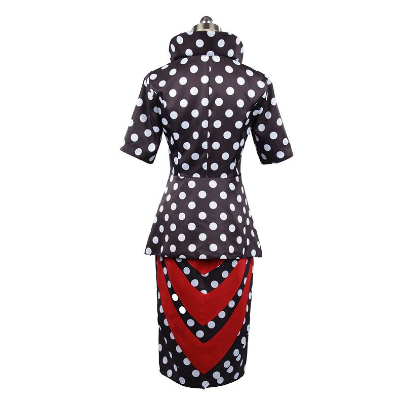 Other Mother Cosplay Costume – Coraline | Black & White Polka Dot Dress Set | Women's S–3XL