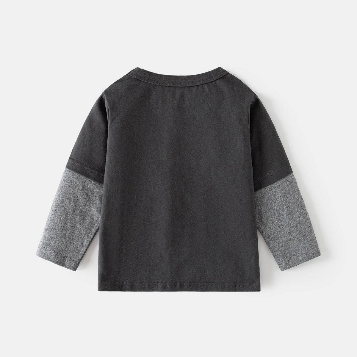 Long Sleeve T-Shirt for Boys Kids Baby Fake Two-Piece Base Layer Top