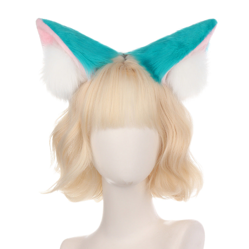 Halloween Plush Cat Girl Ears Realistic Fox Headpiece Cosplay Prop Handmade Animal Ears Hairband Comic Convention Hair Accessory