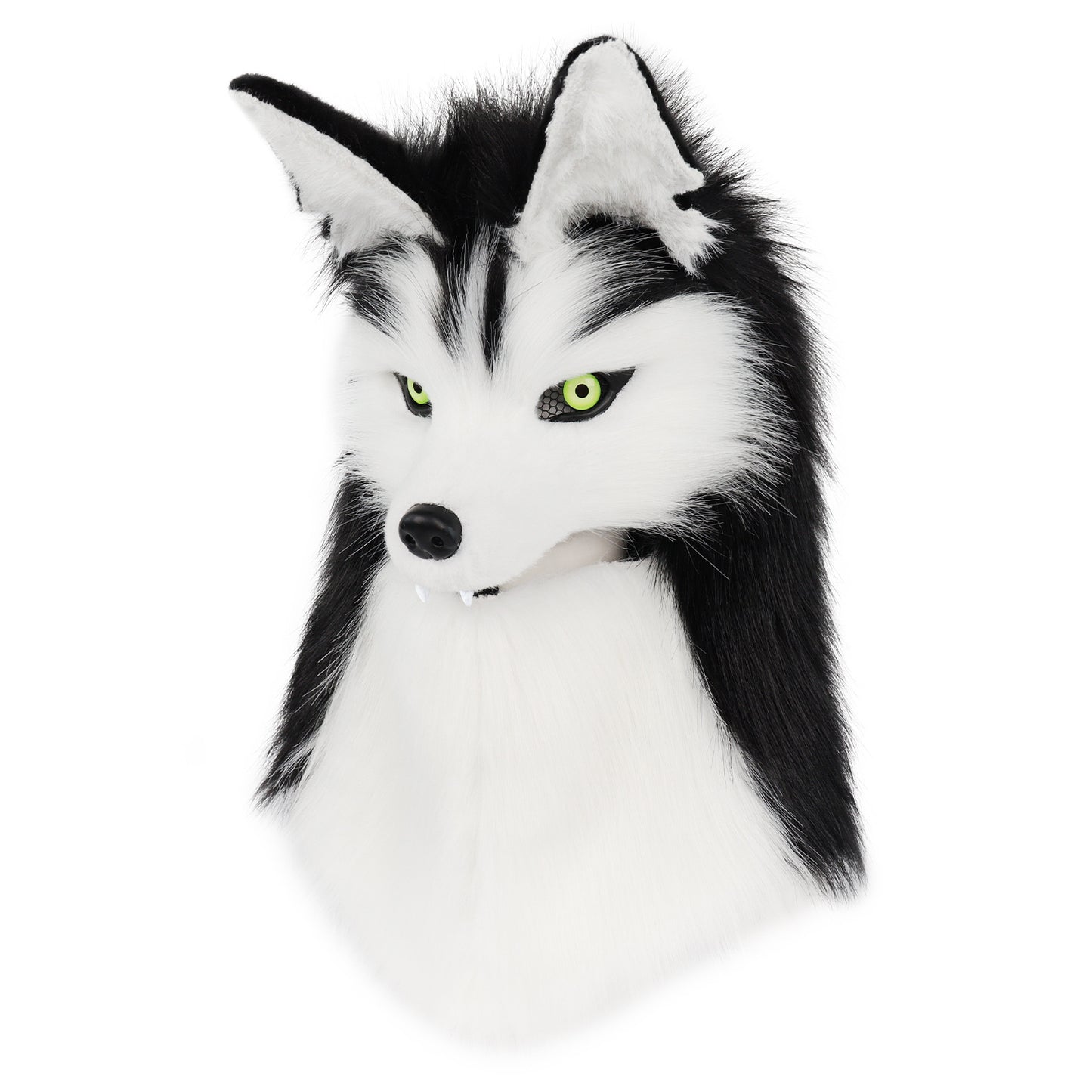 Halloween Party Faux Fur Canine Wolf Half-Face Mask Viking Medieval Costume Headpiece Prop