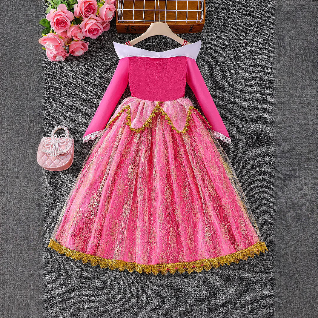 Aurora Princess Dress for Girls Sleeping Beauty Halloween Costume Birthday Party Dress Cosplay