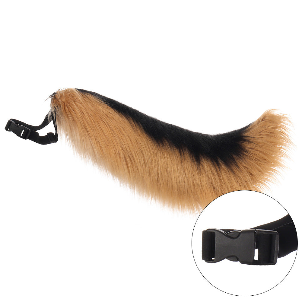 Halloween Handmade Wolf Cosplay Costume with Realistic Fur, Animal Ears and Tail Set for Anime Convention Accessories
