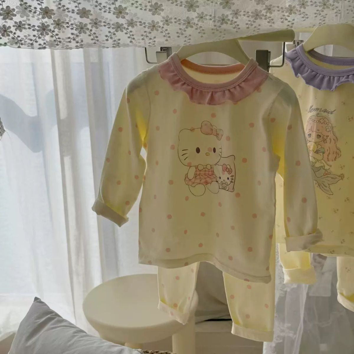 Cute Princess Children's Homewear Set Long Sleeve Long Pants Two-Piece Kids Pajamas for Girls
