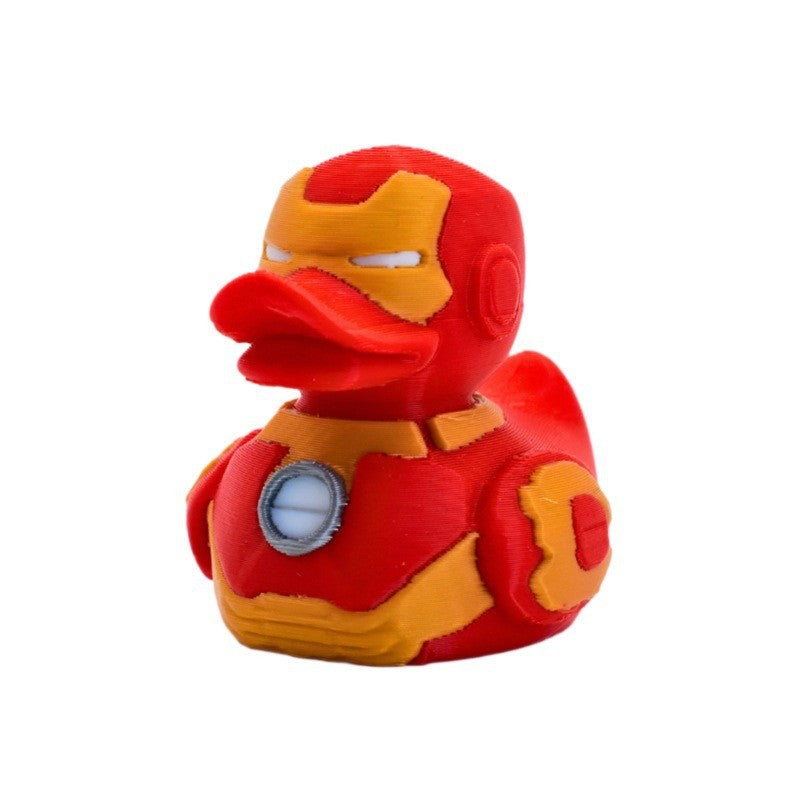 3D Printed Duck Collection Featuring Iron Man and Venom Designs - Creative Personality Toy for Desk Decoration