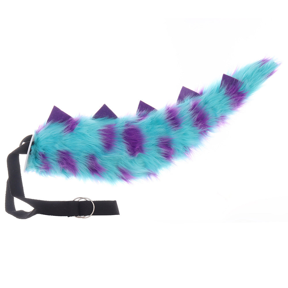 Halloween Green Dinosaur Tail Cosplay Monster Sulley Tail Adjustable Children's Performance Stage Prop