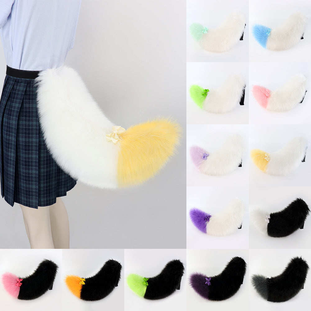 Halloween Craft Animal Tail Fluffy Plush Tail Multi-color Realistic Dog Tail Lolita Fox Convention Accessory