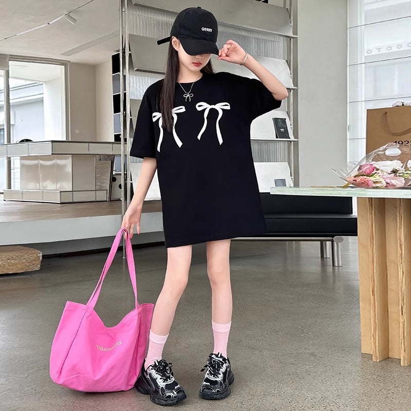 Cool Mid-Length Short Sleeve T-Shirt for Girls