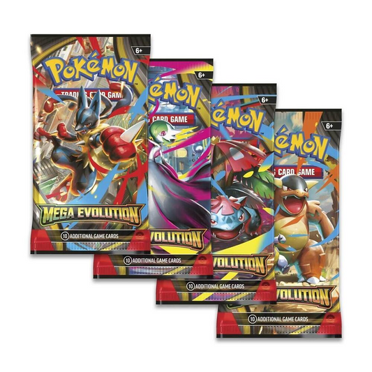 Pokémon TCG Mega Evolution Booster Pack Art Bundle – Set of 4