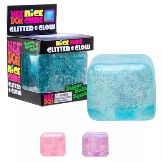NeeDoh Nice Cube Glitter & Glow