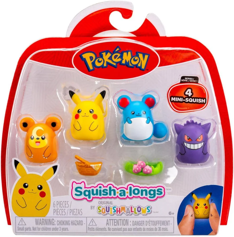 Pokémon Squish-a-longs Mini Squish 6-Piece Set