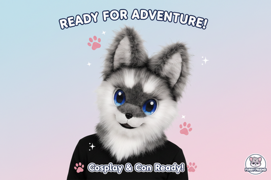 Samoyed Fursuit Head – Full Canine Cosplay Costume for Comic Conventions & Halloween