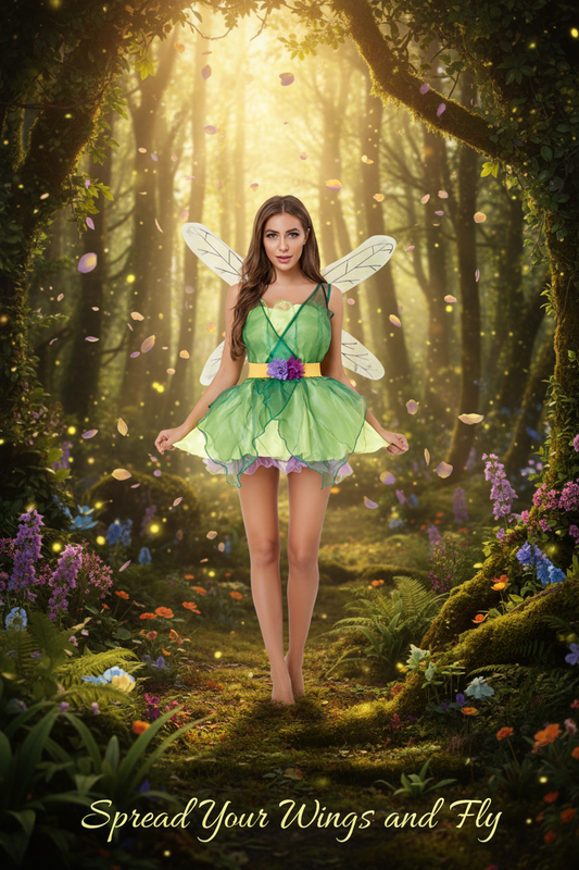 Green Forest Fairy Dragonfly Costume