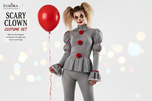 Pennywise Female Clown Halloween Costume – Horror IT Cosplay Party Outfit