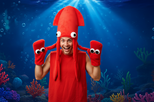 Halloween Funny Squid Hat & Gloves – Novelty Costume Party Prop for Performance & Dance (3 Colors)