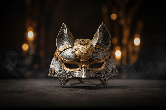 Halloween Fox Mask – Punk PU Animal Carnival Mask for Mardi Gras & Costume Parties (3 Styles)